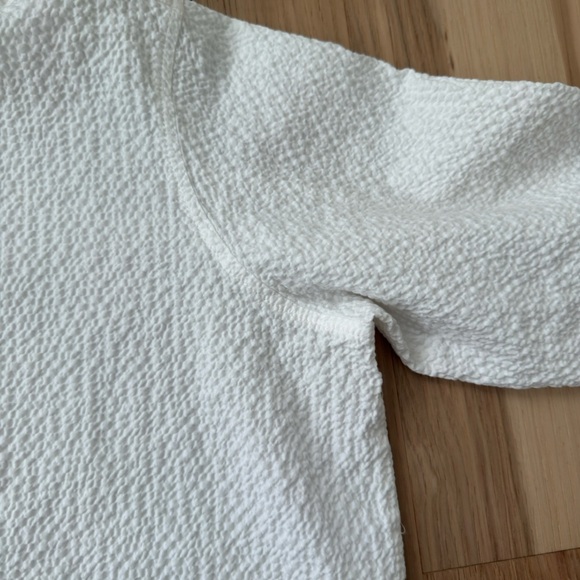 Eileen Fisher Organic Cotton Pucker Mandarin Collar Jacket lightweight, sheer L - Picture 5 of 15